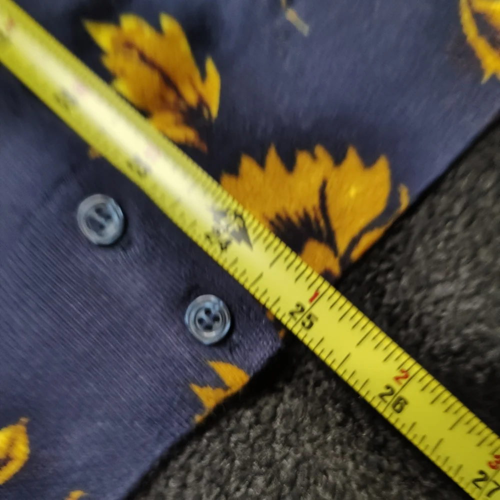 JCrew Blue Yellow Floral Sunflower Lightweight Cardigan Sweater Women's Medium